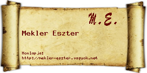 Mekler Eszter névjegykártya