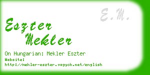 eszter mekler business card